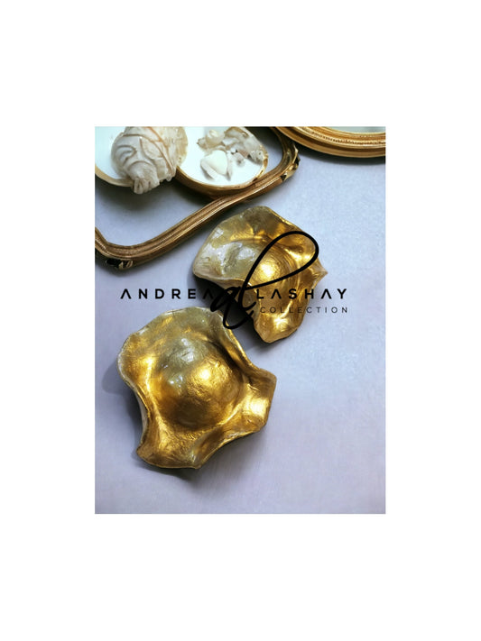 Gold statement earrings african unique earrings large gold earrings gift ideas runway earrings polymer clay