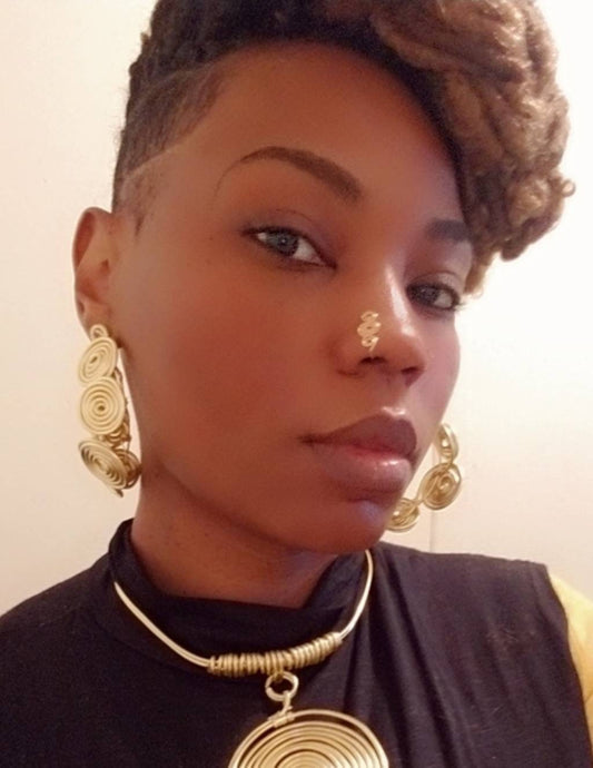 Gold disc nose cuff, body jewelry, boho, afrocentric