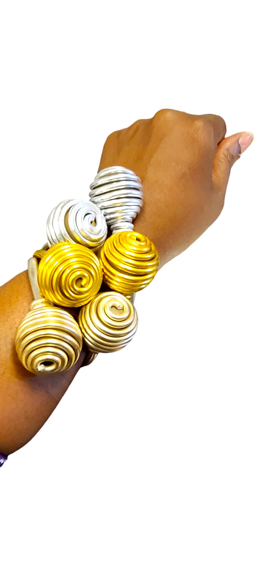 Spiral cuff(Nude gold) Bracelet, boho jewelry, african bracelet,bangle, chunky bracelet, gift ideas, afrocentric