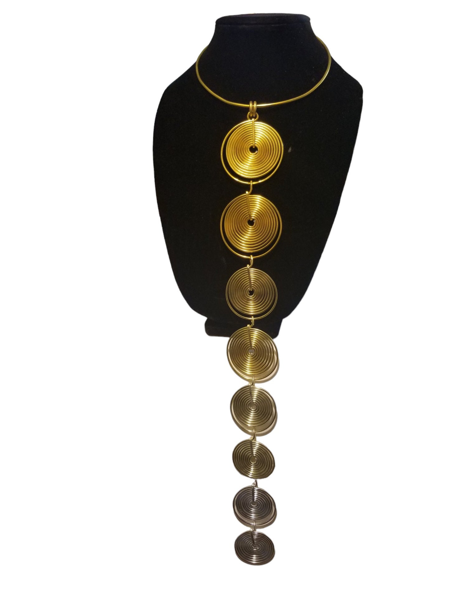 Gradient disc necklace, statement, afrocentric, bold necklace