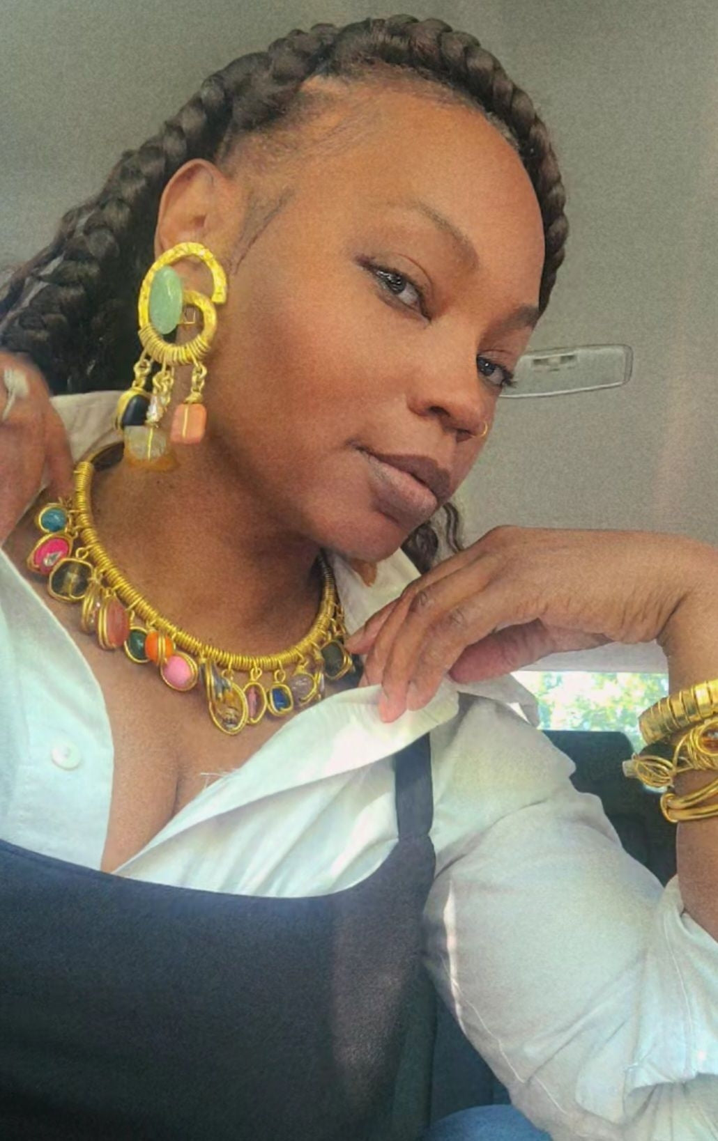 Color Charm Collar Necklace