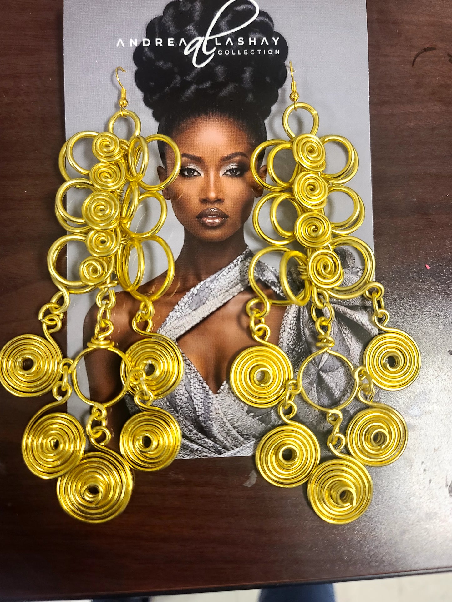 Long Chandelier Spiral Earrings