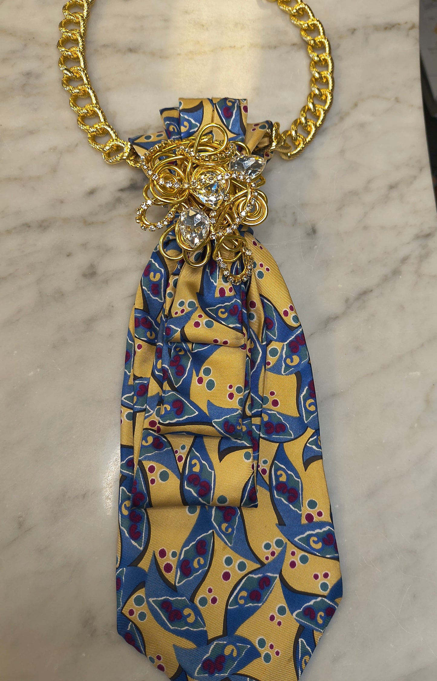 Yellow and blue Pattern Necktie