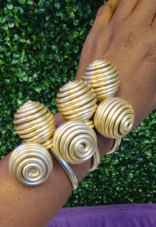 Spiral cuff(Nude gold) Bracelet, boho jewelry, african bracelet,bangle, chunky bracelet, gift ideas, afrocentric