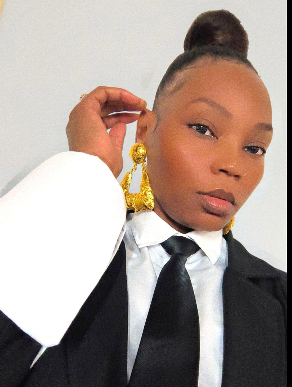 Bamboo Statement earrings(yellow gold)