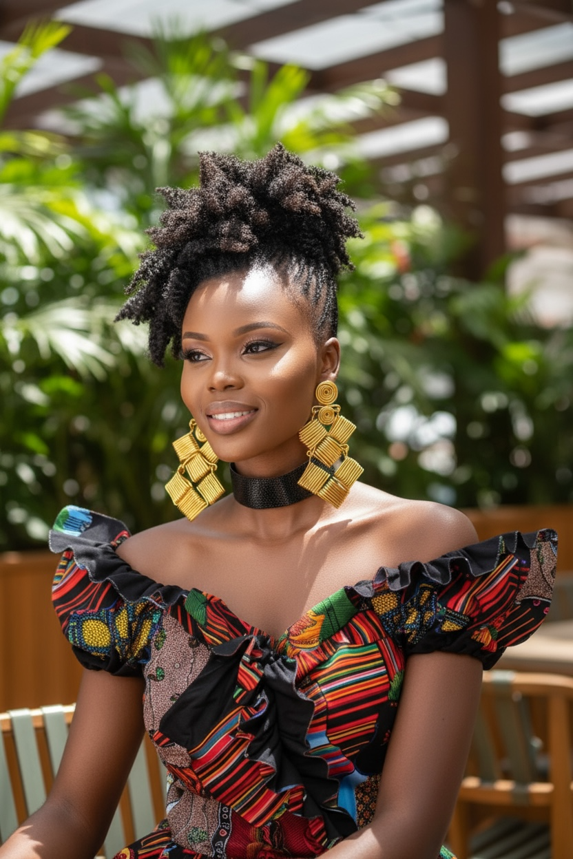 Golden Square Cascade Earrings