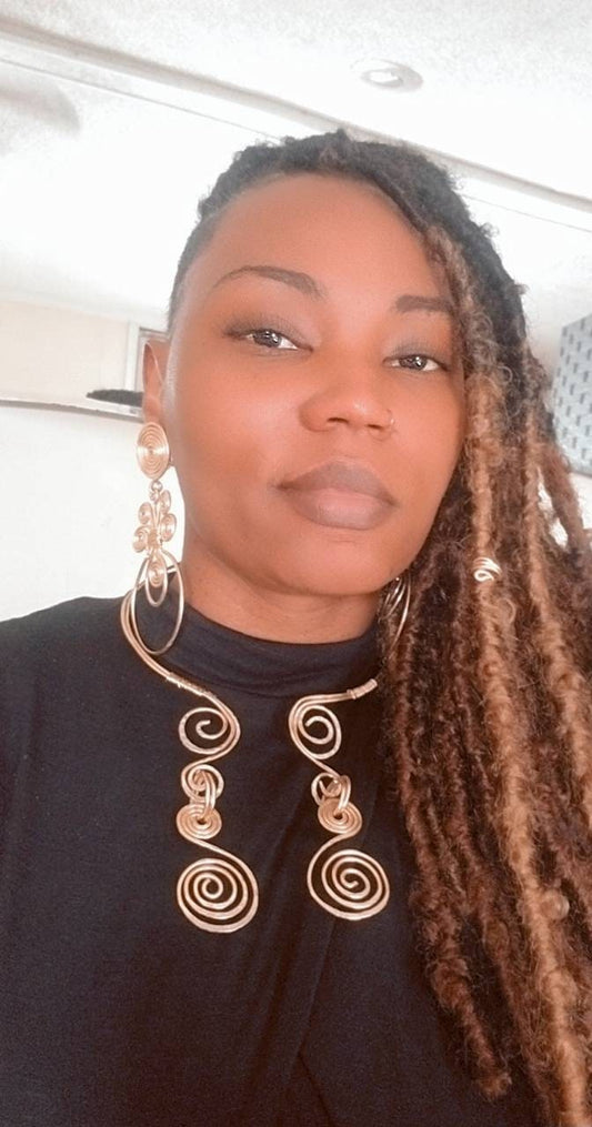 Gold whimsical earrings gold statement earrings boho jewelry afrocentric  African jewelry Earrings