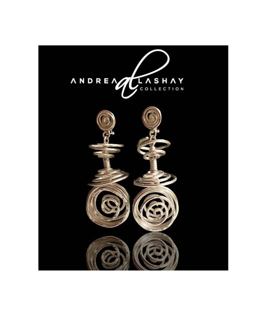 Bold Spiral Earrings, silver statement earrings, afrocentric, boho earrings, photoshoot earrings, chunky earrings