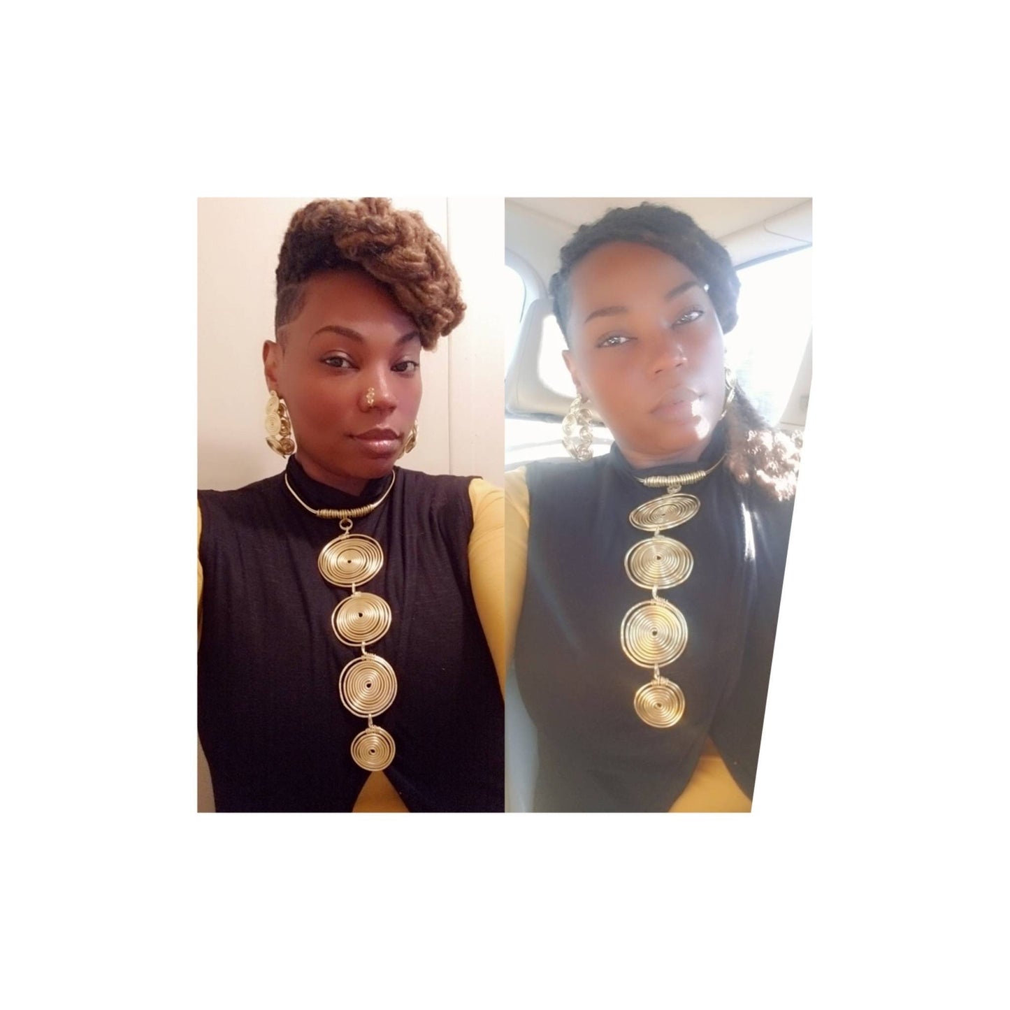 Drop Disc Choker Necklace: Aluminum Statement Jewelry
