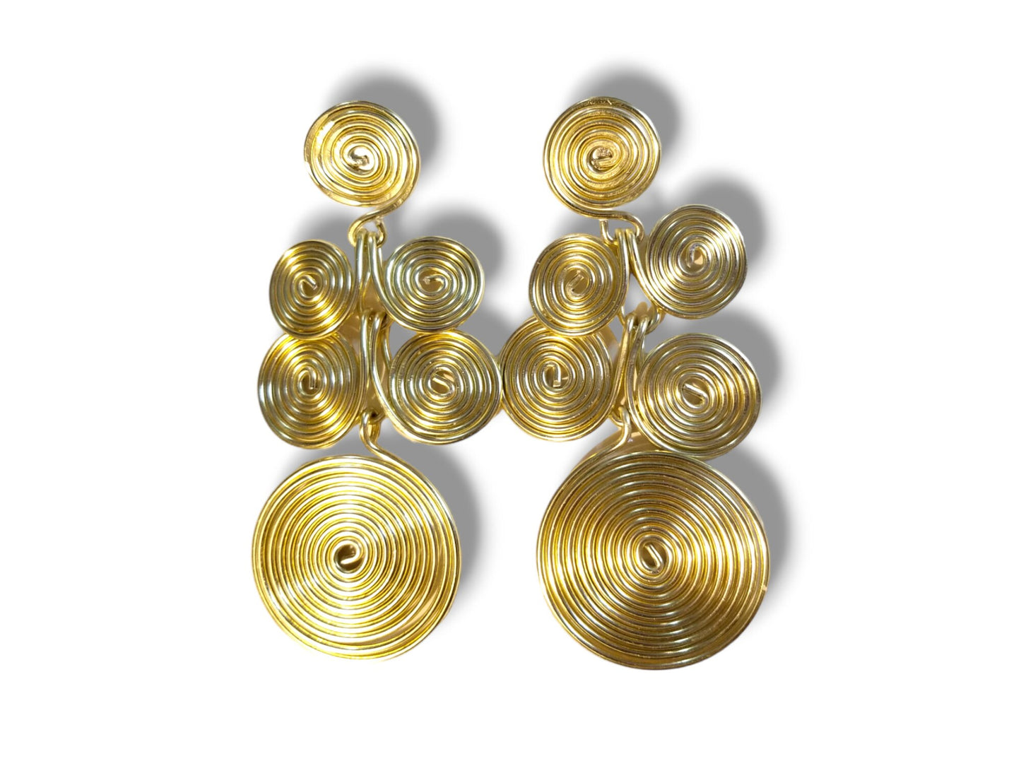 Gold Aluminum Disc Statement Earrings: Boho African Style