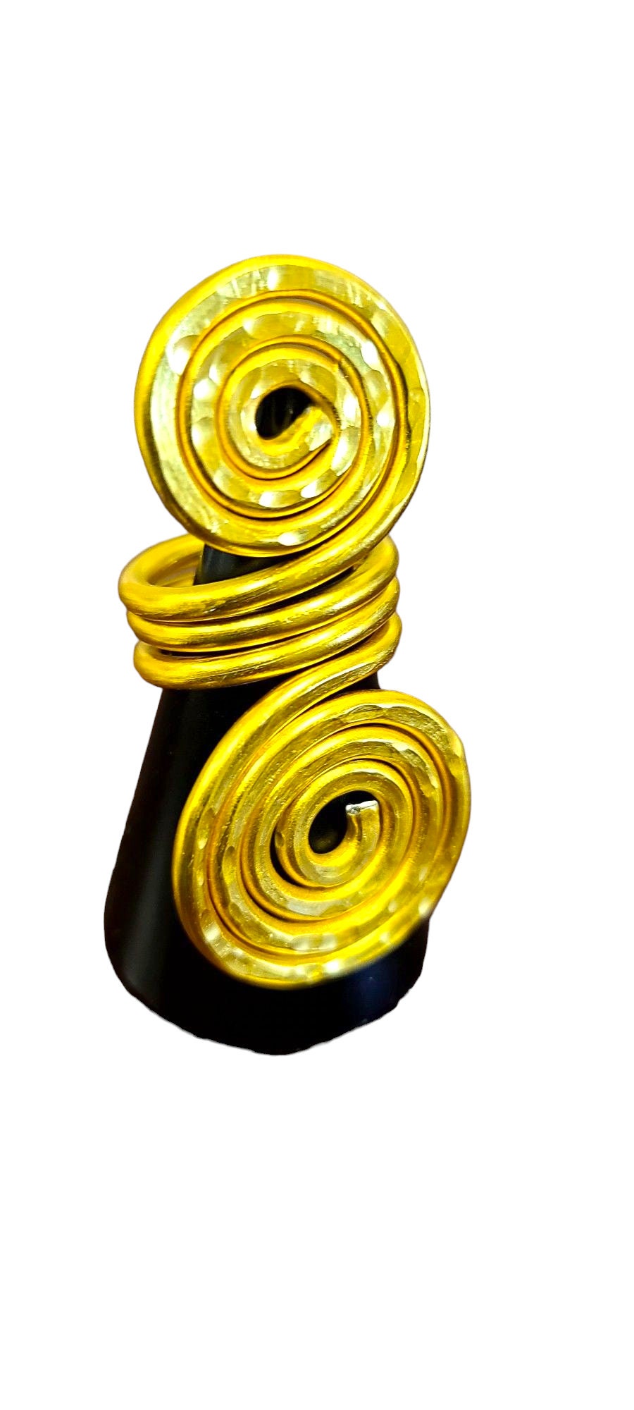 Handmade Aluminum Wire Disc Ring - Size 10 - Statement Jewelry