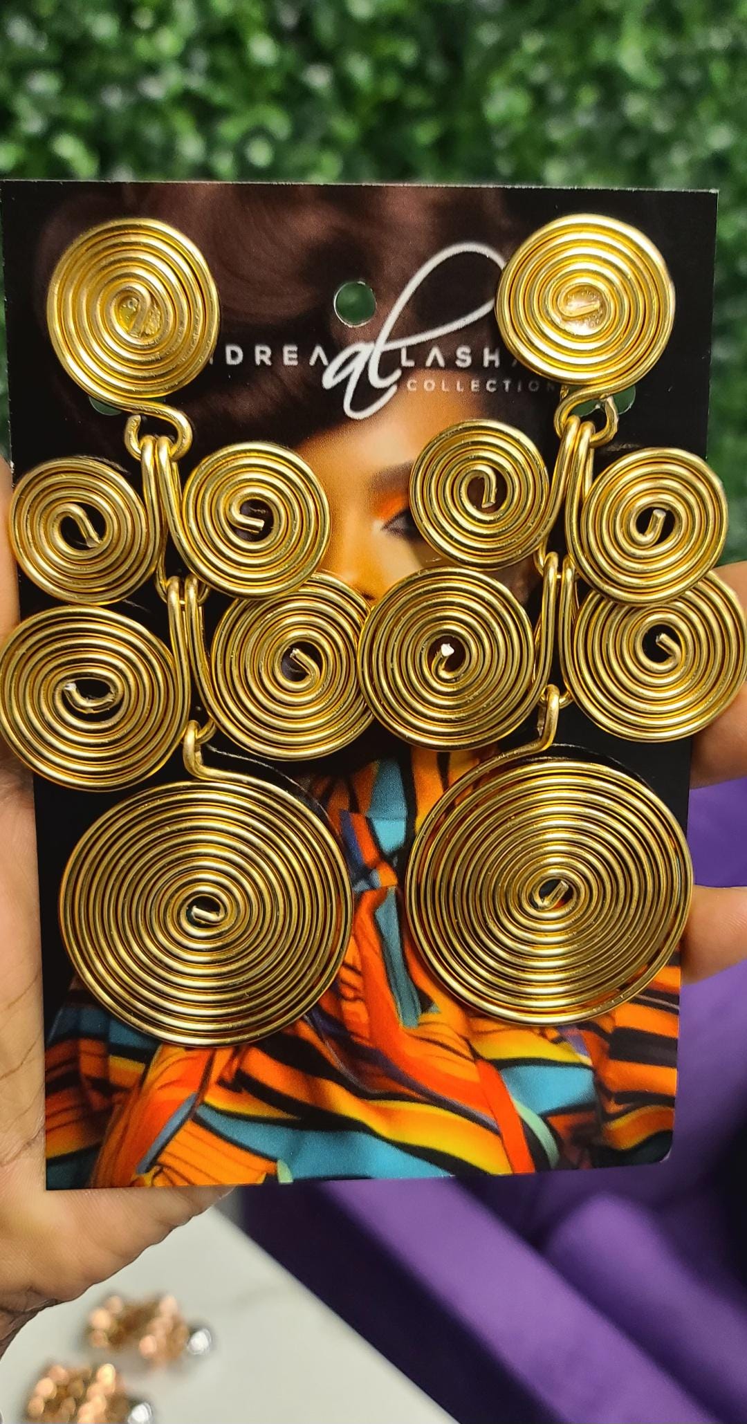 Gold Aluminum Disc Statement Earrings: Boho African Style