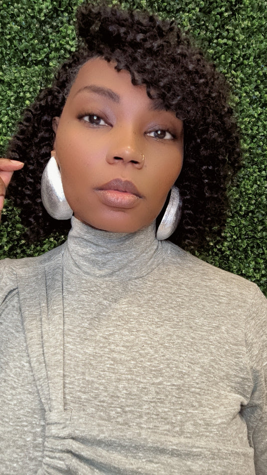 Teardrop Stud Earrings Silver