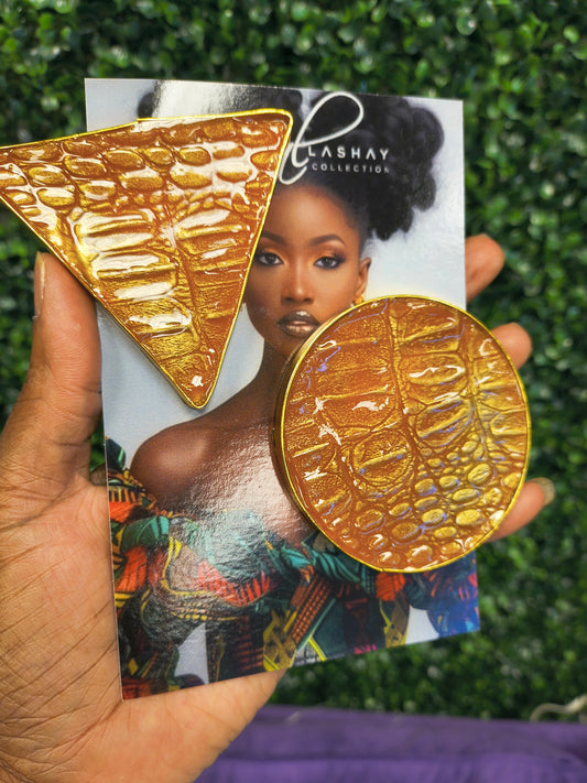 Gator statement burnt earrings