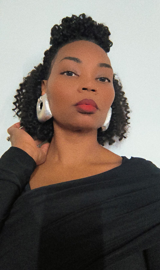 Chunky Stud  Square Earrings Silver