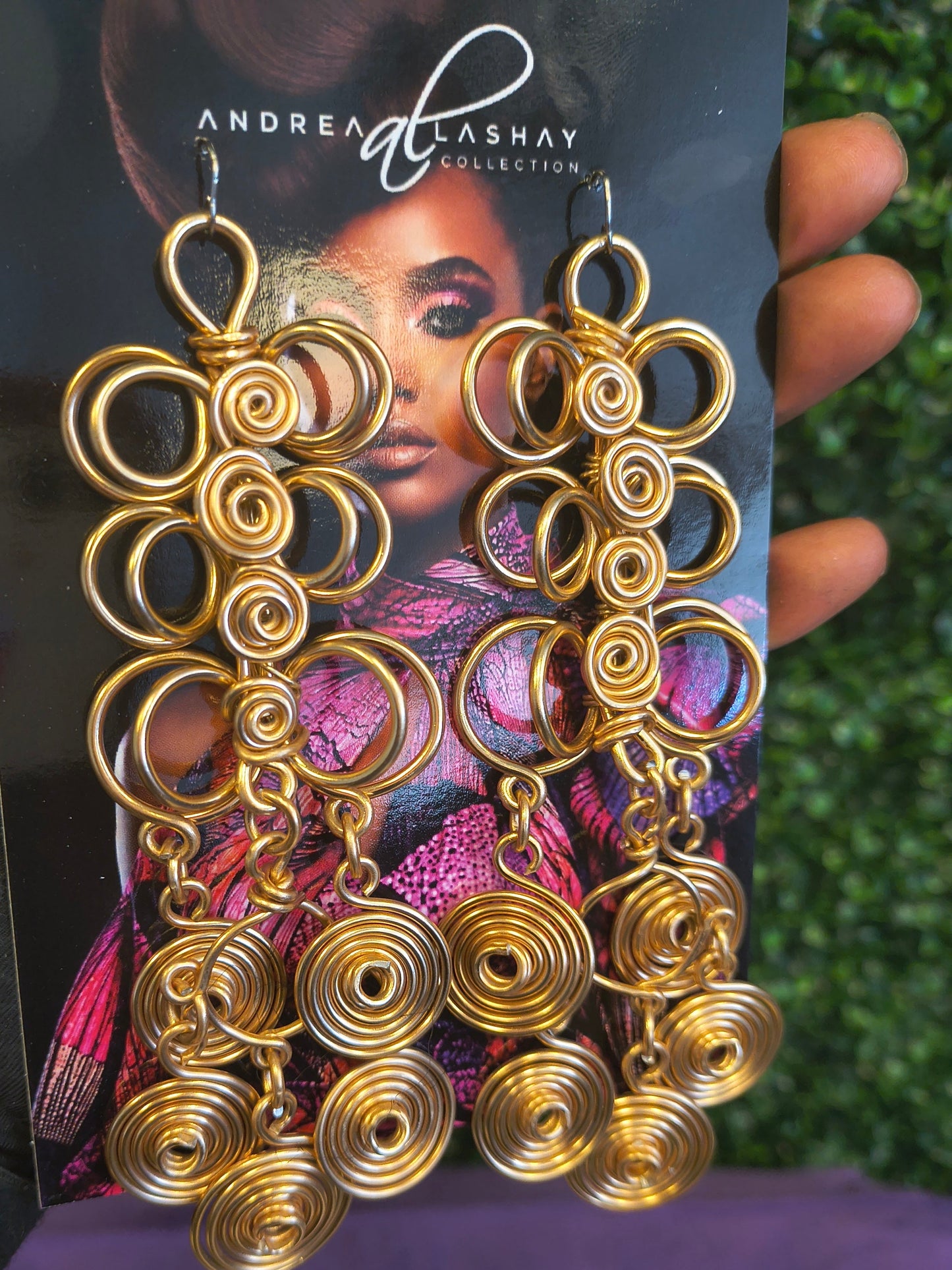 Long Chandelier Spiral Earrings