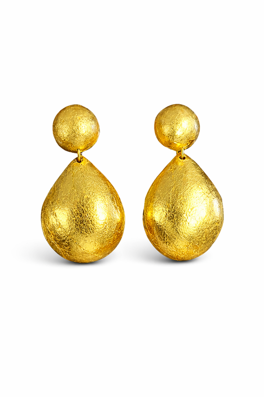 Teardrop Drop Earrings  Gold