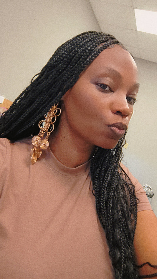 Long Chandelier Spiral Earrings
