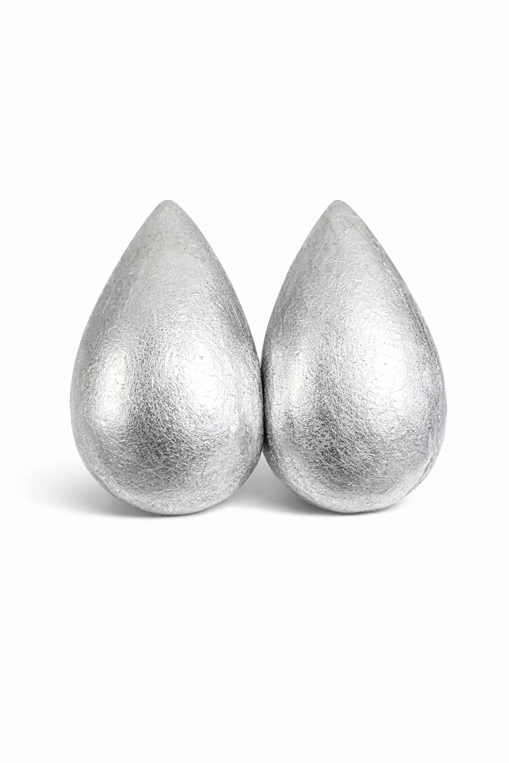 Teardrop Stud Earrings Silver