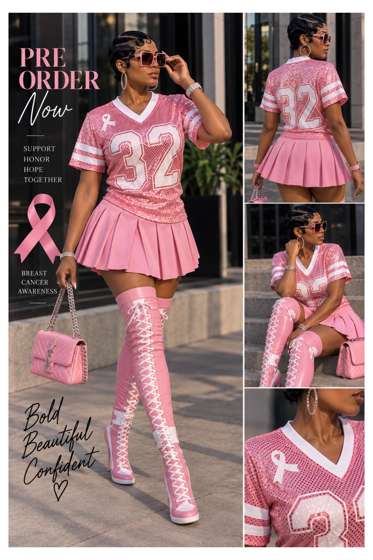 Breast Cancer Dot Sequin Jersey